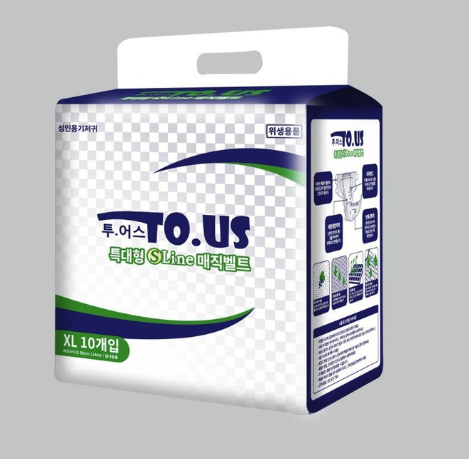 투어스 성인용기저귀 S-Line 매직벨트 특대형 80매, 1세트