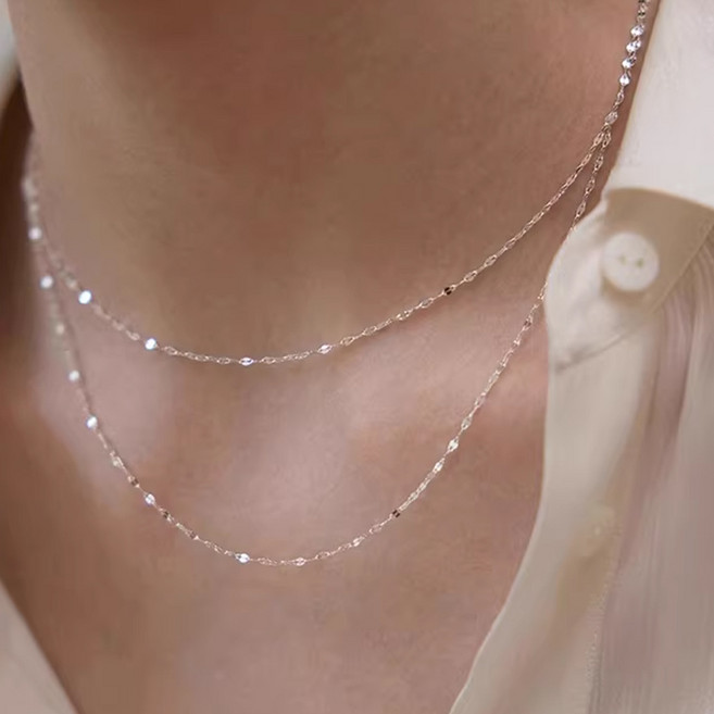 [바이베이직] 은 체인 목걸이 S925 순은 베이직 레이어드 포인트 실버 쥬얼리