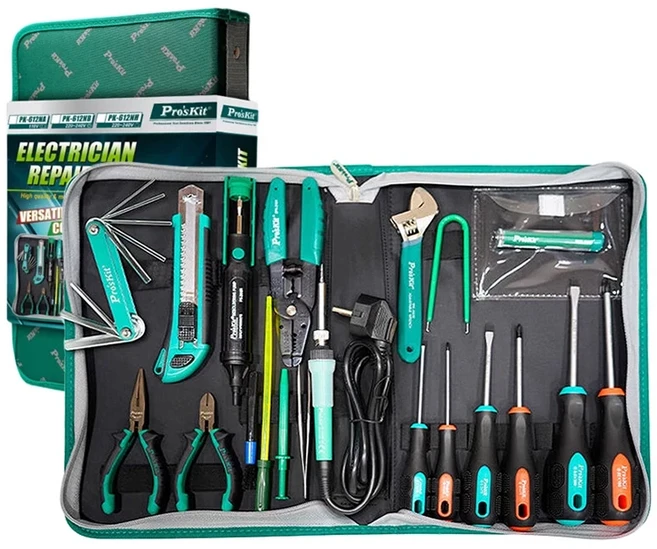프로스킷 26종 전기기사 수리 도구 세트 하이브리드 플라이어 핀셋 툴킷 자동차 가정, 01 PK-612NH, 1
