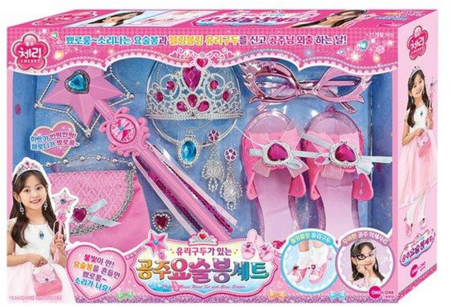 유리구두가 있는 체리 공주 요술봉 세트, 1개