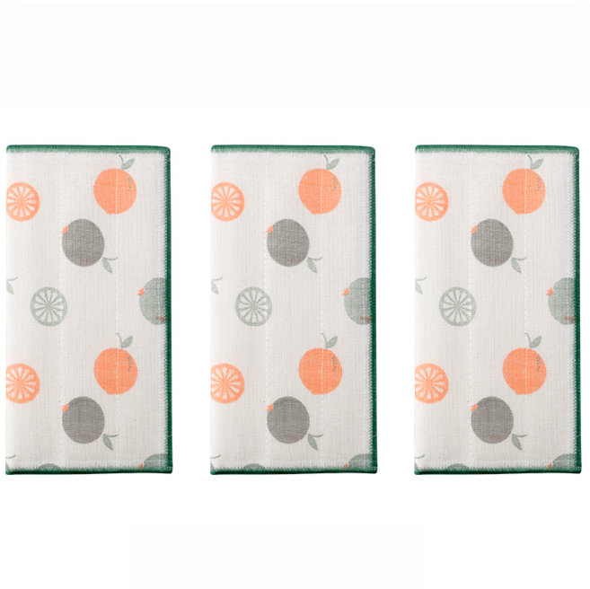 귀월미 주방용 행주 주방 3개, 1세트, 레몬 패턴