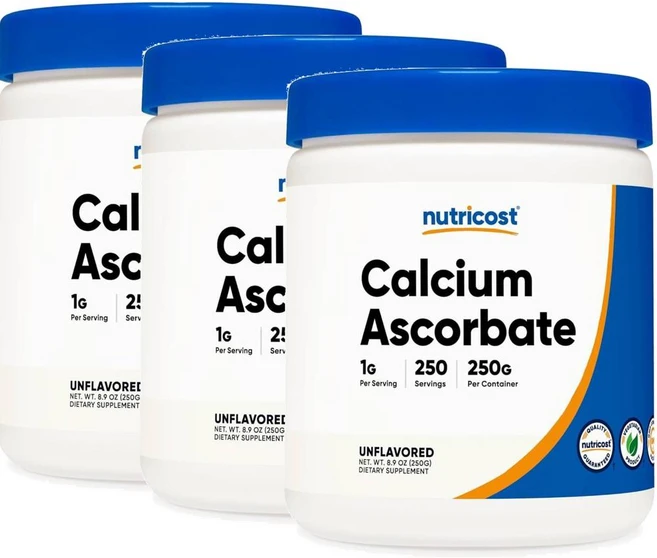 뉴트리코스트 칼슘 아스코르브산 파우더 Nutricost Calcium Ascorbate, 3개, 250g - 쿠팡