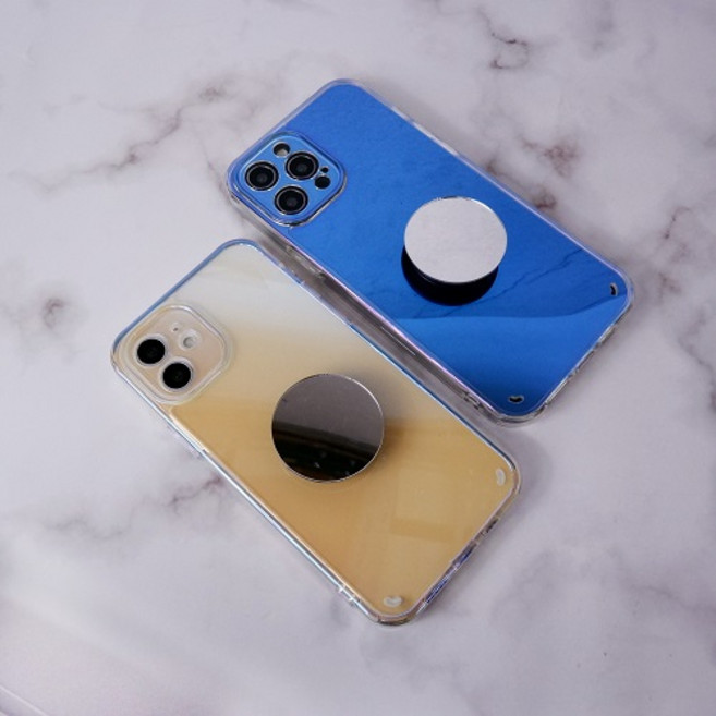 뉴욕마켓 아이폰 리얼 메이크업 거울 미러 오로라 홀로그램 거치대 폰 케이스