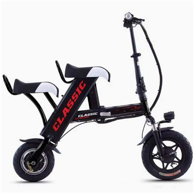 에스클레식 시선집중 접이식 초경량 미니 전동 스쿠터 킥보드 전기 바이크 전기자전거, 3. 레드, 12. 48V=15Ah/60km(2인승), 1개