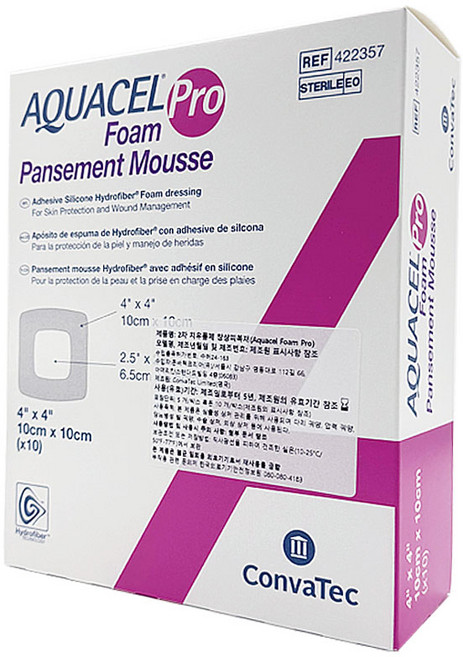 아쿠아셀폼 프로 10x10cm 10매 aquacel foam pro 욕창밴드 폼드레싱, 1박스, 10개입