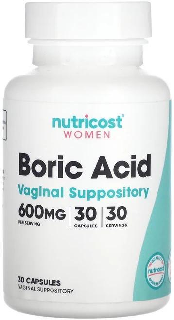 단백질 비타민 철분 마그내슘 칼슘 Nutricost 여성용 붕산 질정 600mg 캡슐 30정 고루고루섭취해주세요, Nutricost여성용붕산질정600mg캡슐30정, 1개 - 쿠팡