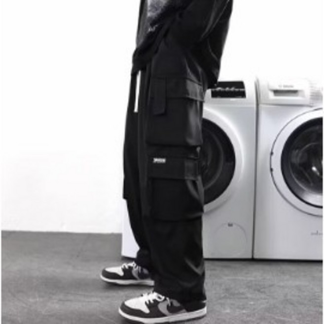 工裝褲 多口袋韓版寬鬆束腳休閒工作褲