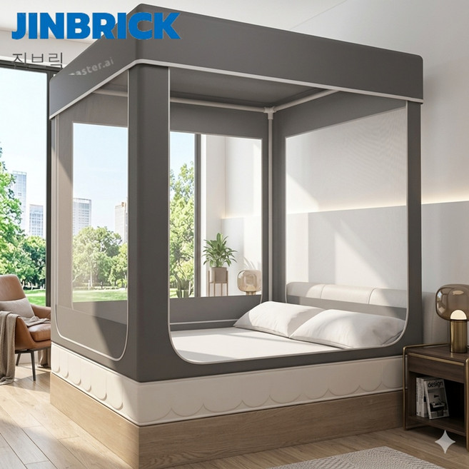 진브릭 실내 방한 침대텐트 난방텐트 사각 수면 패밀리