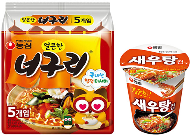 농심 새우탕컵(67g 15개입)+얼큰한 너구리10봉지, 1세트