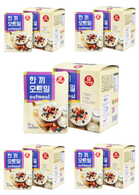두보식품 한끼 오트밀 50g 10개 5박스 총50개 추천 선물 학생 자취 간편식 다이어트 간식 귀리 슈퍼곡물
