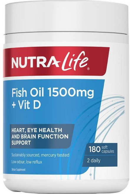 [뉴트라라이프] 피시오일 오메가3 1500mg + 비타민D 180정, 1개