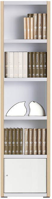 예뫼솔 2000시스템5단책장(하문형) TV책장 책꽂이 수납장 진열장, 5단-0500책장(하문)-메플+화이트, 5단