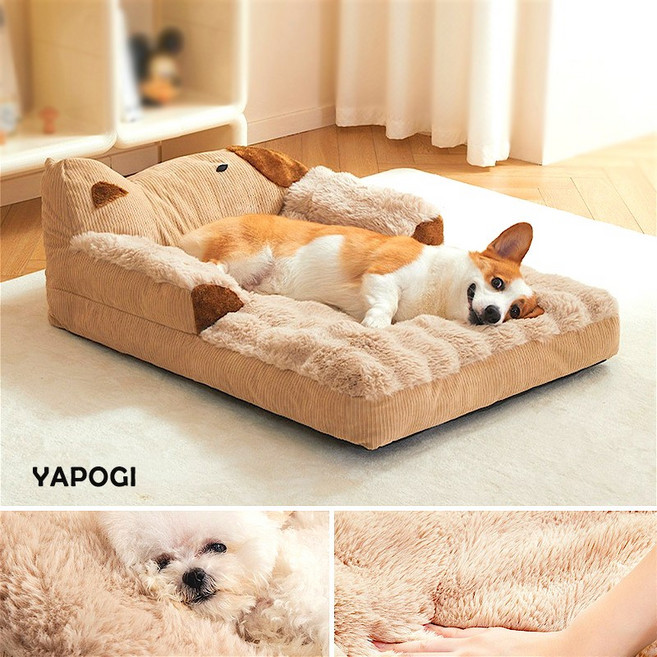 반려동물 쿠션 침대 극세사 사계절 폭신 강아지 고양이 방석, 1개, 브라운