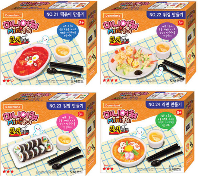 아트박스/호사문구 도너랜드 미니어쳐 분식 세트 4종, 단품, 단품