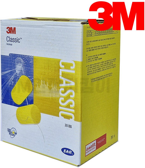 3M E-A-R Classic 클래식 소음방지 귀마개 대용량 200세트 피부자극 최소화 높은 보호도와 편안함, 1세트, 200쌍