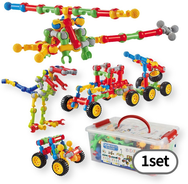 토이토 뼈다귀 관절블럭 빌딩블럭 170pcs 어린이 소근육 인지 발달, 1개