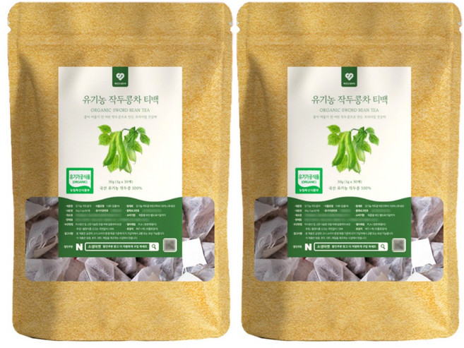 국산 유기농 볶은 작두콩차 티백 비염에 좋은 어린꼬투리 차 1g 30개입, 2개