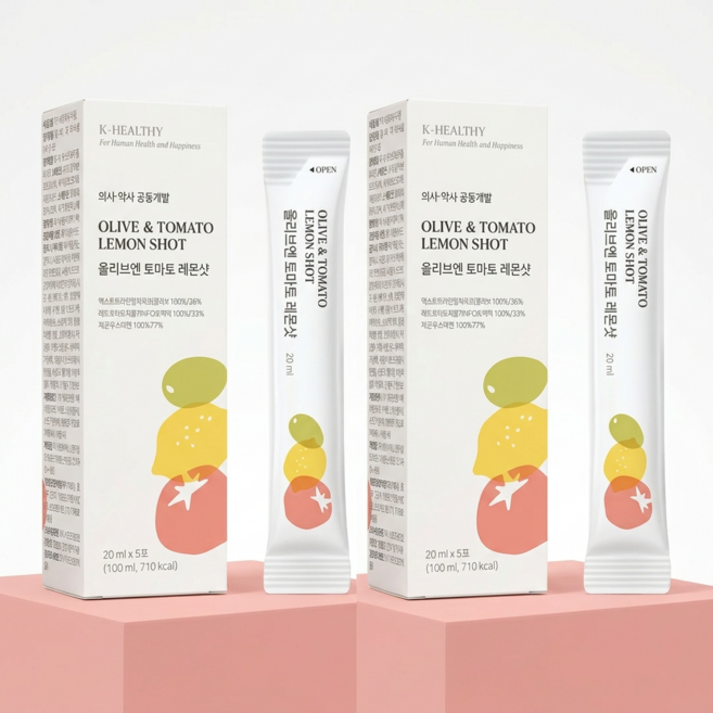 올리브 토마토 레몬 샷 엑스트라 버진 등급 지중해 올리브유 레몬 스틱 올토레, 30개, 20ml