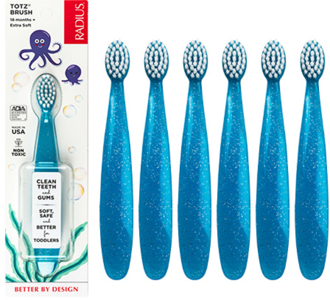 래디어스 토츠 유아용 칫솔, 블루, 1개입, 6개