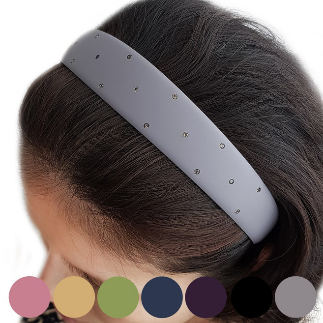 인조이박스 큐빅 넓은머리띠 와이드 헤어밴드 여자 여성 COR30SP