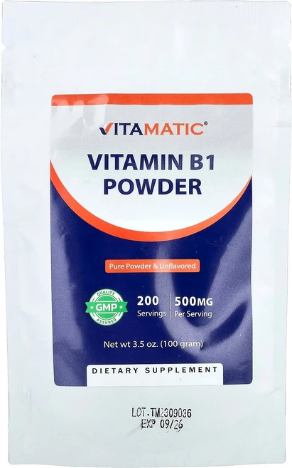 비타매틱 비타민 B1 분말 무향 100g (3.5온스) VMC-47537, 1개 - 쿠팡