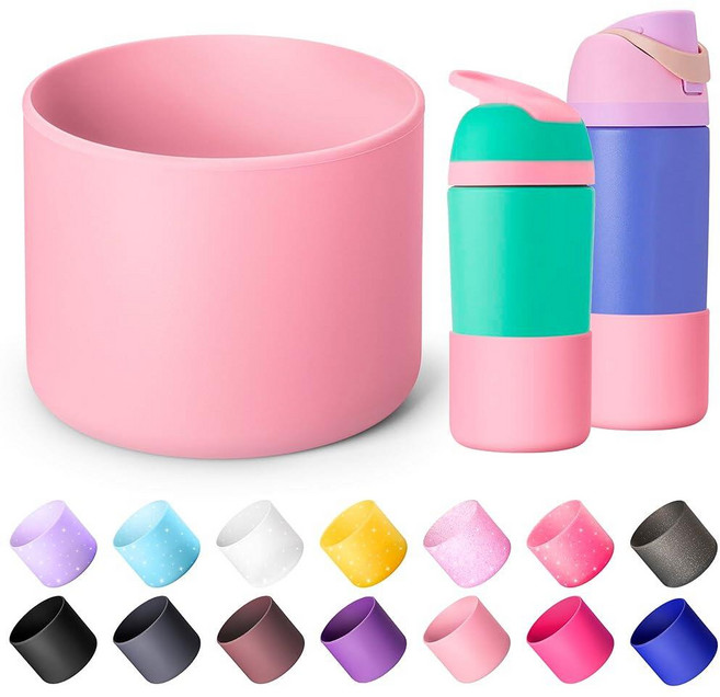 Diumepo Owala 680.4g(24온스)용 실리콘 물병 부츠 Owala Twist & FreeSip & Flip 스테인리스 스틸 물병용 미끄럼 방지 보호 슬리브 Ow, 16온스, 핑크