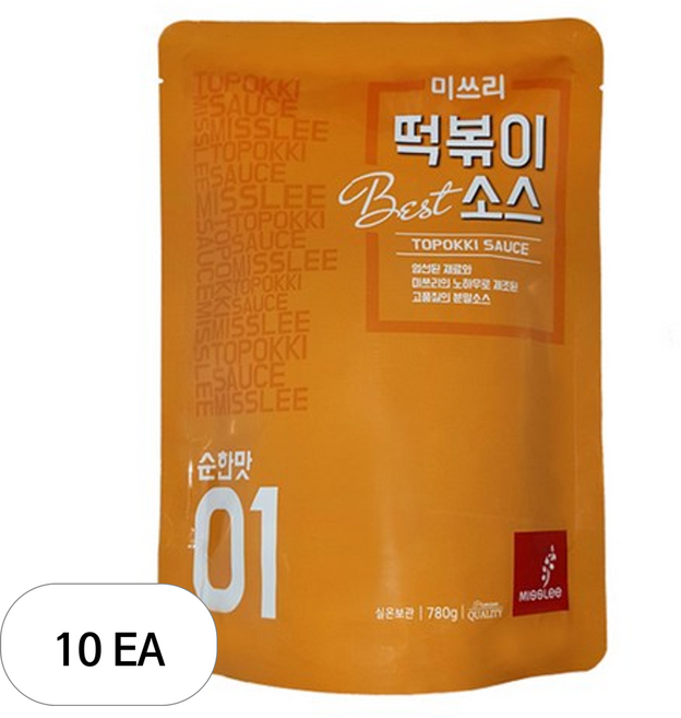 미쓰리 떡볶이 분말소스 01 순한맛, 780g, 10개