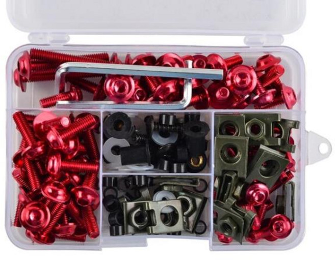 177PCS M6 M5 오토바이 페어링 볼트 키트 차체 나사 너트 스즈키 GSXR 600 1000 야마하 YZFR1 R1 R6 혼다 C, 1개