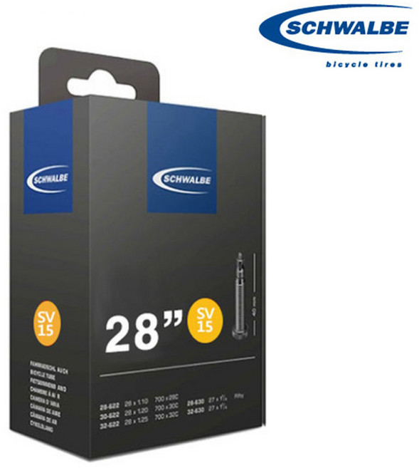 슈발베 700c 자전거튜브 700x23c 25c 28c 32c 35c 38c 45c 로드 픽시 하이브리드 튜브, 1개