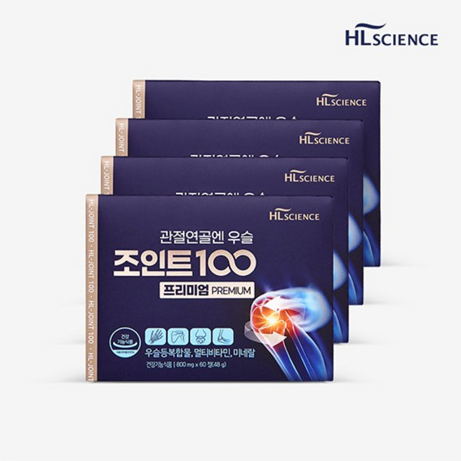 관절연골엔 우슬조인트100 프리미엄 4박스 (4개월분) 우슬등복합물, 30정, 1개