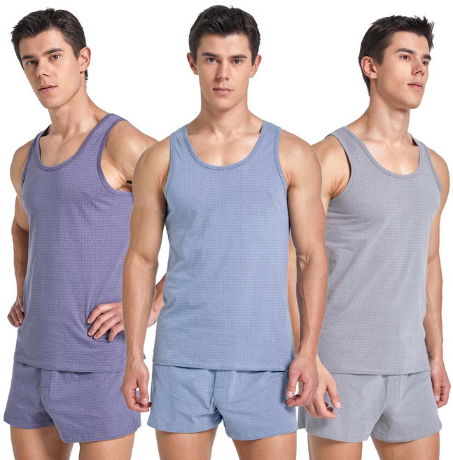 하누리 브리드 순면 부드러운 남성 민소매 런닝 팬티 6매 세트 런닝+니트박서