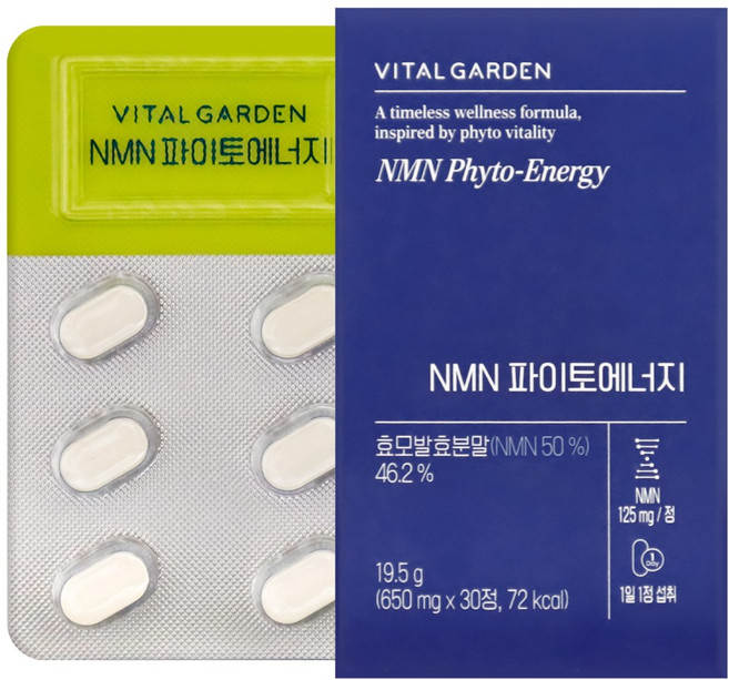 생활정원 바이탈가든 NMN 파이토에너지 30일분 노화방지 엔엠엔 영양제, 1개, 30회분