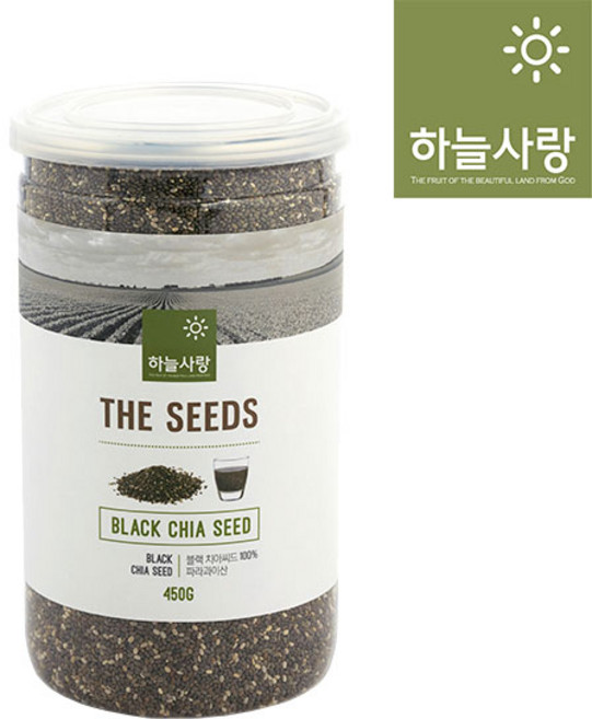 하늘사랑 블랙 치아씨드 450g 용기형, 1개