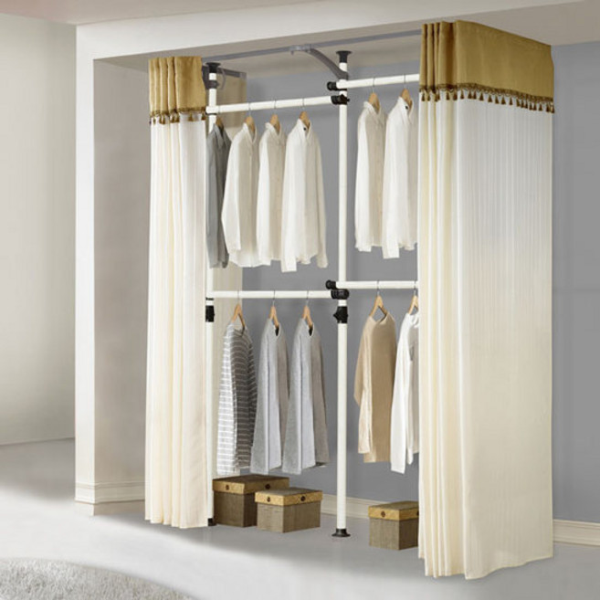 왕자 G드레스룸행거_544/고정형행거/4단행거/커튼행거/드레스룸, 아이보리함마분체도장, 기타-블랙