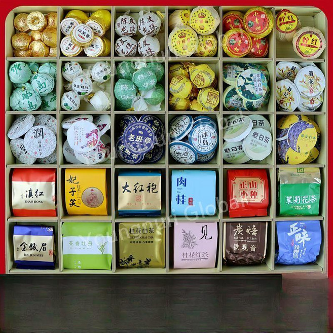 중국차 30종 샘플러 선물 세트 운남 보이차 숙차 생차 소청감 전홍 백차 시음 키트, 75g 랜덤 15가지 차 조합 (심플 팩), 75g, 1