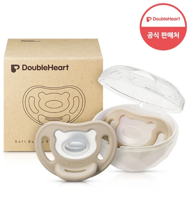 더블하트 Soft Buddy 노리개 젖꼭지 버디노리개2단계 퍼플M, 2단계, 베이지, 1개 - 쿠팡