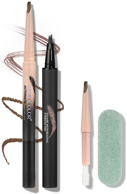 롱픽스 착타투 브로우 펜슬 타투눈썹 틴트 아이브로우 다크브라운, 1개, 02 브라운