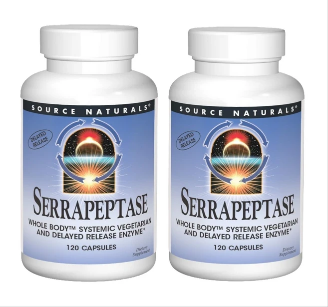 소스내추럴 세라펩타제 세라펩타아제 누에 120캡슐x2병, 120정, 2팩 - 쿠팡
