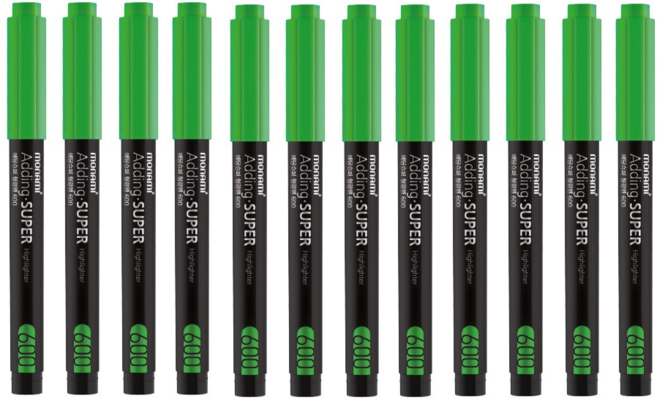 [모나미]-에딩슈퍼 형광펜 600, GREEN, 12개