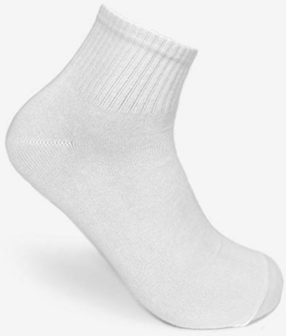 삭스 남자 단목 코튼 베이직 밴드 화이트 5족