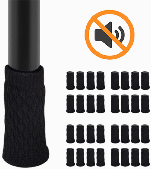 마리포레 흘러내리지않는 니트 의자 발커버 소음방지 스크래치방지, 블랙B, 32개