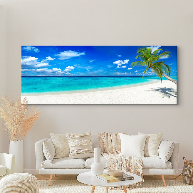 더 아트컴퍼니 세계 여행 명소 도시 인테리어 해외 국내 풍경 사진 거실 풍수 그림 캔버스 와이드 액자 74종 (1-50번), 3. 해변과 야자수