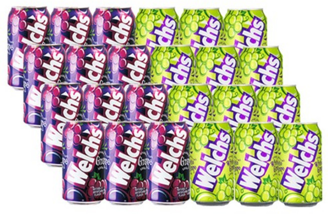 웰치스 포도 355ml x 12p + 웰치스 청포도 355ml x 12p, 1세트