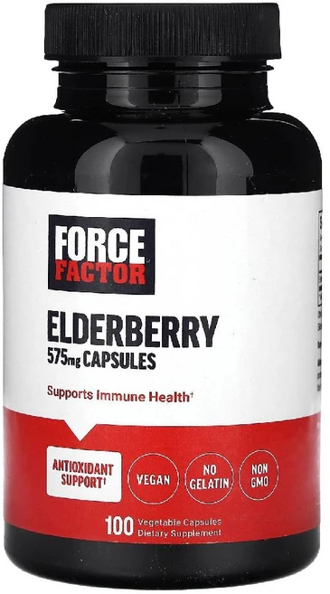 포스팩터 엘더베리 575mg 포도추출물 Elderberry 베지캡슐 100정, 포스 팩터 엘더베리 1150mg 식물성 캡슐 100정, 1개 - 쿠팡