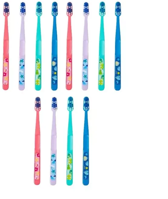 조르단 어린이 칫솔 버디 2단계 5~10세 색상랜덤 12개, 1개입
