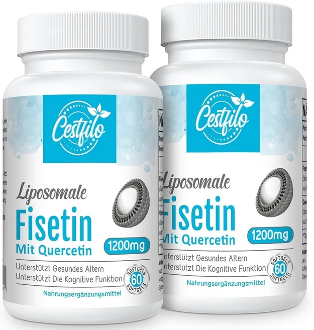 독일배송 리포조말 피세틴 Fisetin 퀘르세틴 60정 2병, 2개 - 쿠팡