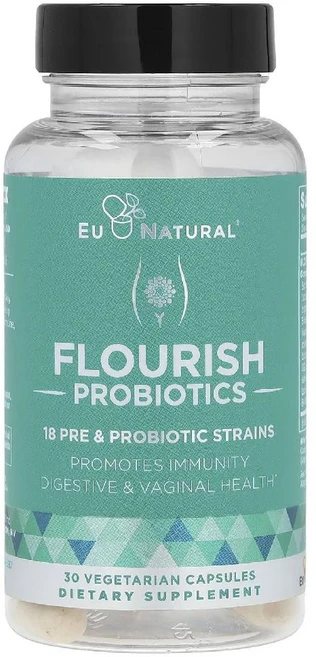 EuNatural FLOURISH Probiotics 플러리시 프로바이오틱 베지캡슐 30정, 1개 - 쿠팡