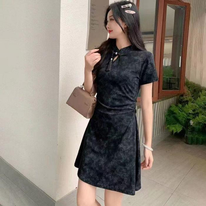 新中式連衣裙, 黑色