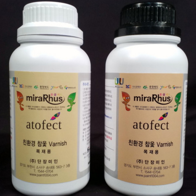 수성옻칠 도료 아토펙트 옻칠 친환경 참옻 바나쉬 목재 및 실내 인테리어용 ATOFECT 옻오름없음 빠른 건조 참옻칠, 1개, (연나무색)옻칠500ml