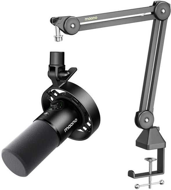 마오노 USB XLR 노이즈캔슬링 다이나믹 마이크 프로 레코딩 팟캐스트 방송용 게이밍 PD300X, PD300X_S(암 스탠드형)